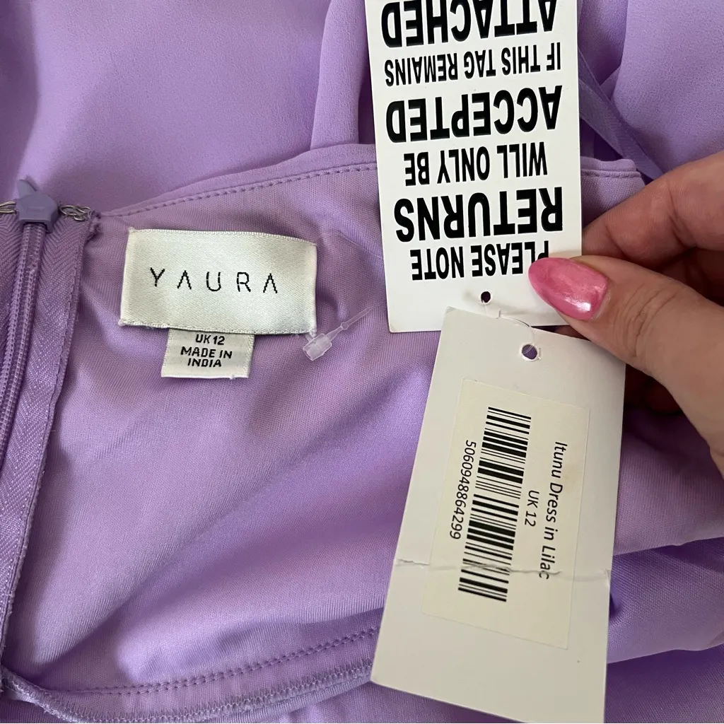 NEW NWT YAURA X REVOLVE Itunu Ruffle Halter Maxi Gown In Lilac Light Purple - Image 8