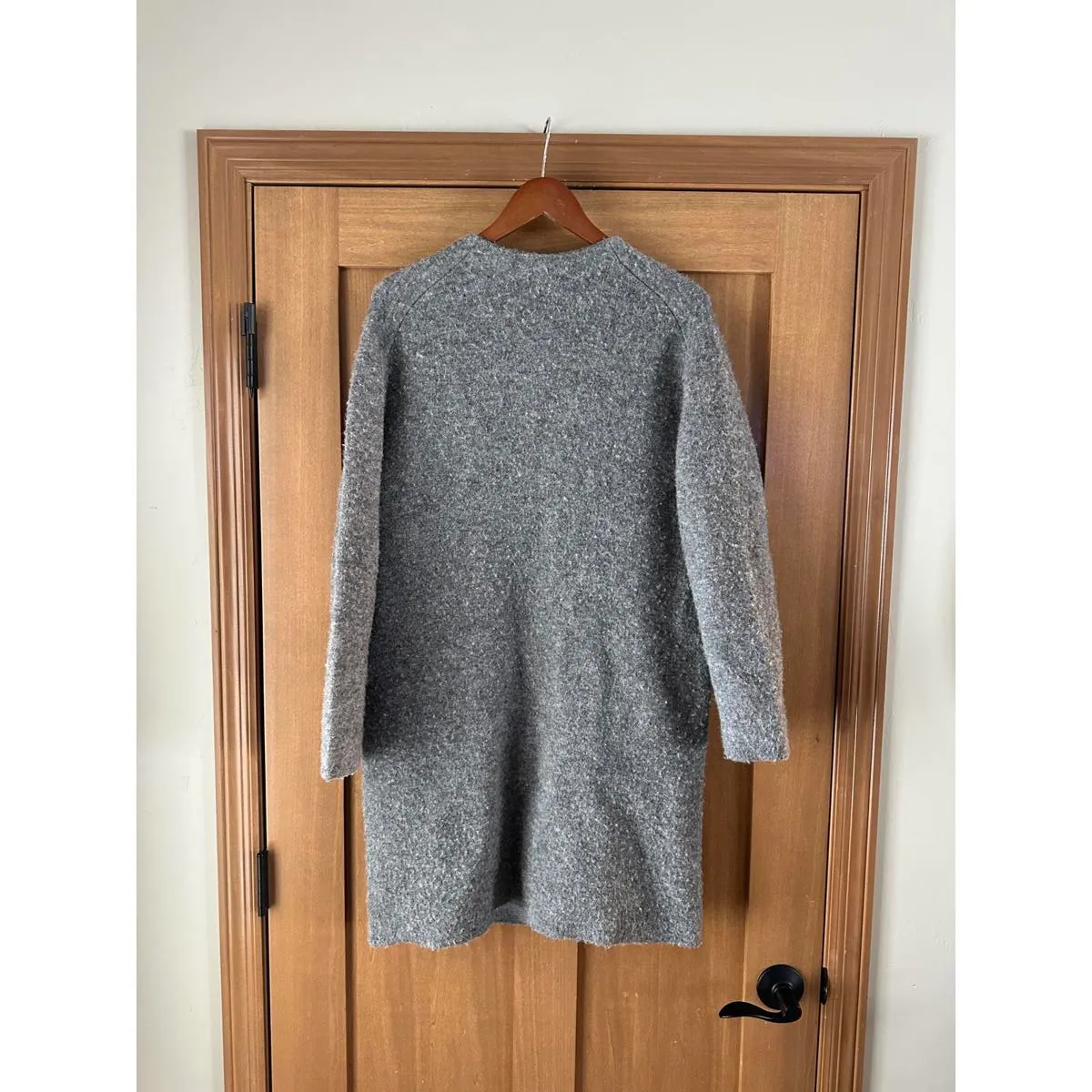 VINCE Wool/ Alpaca Blend Textured Soft Sculpted Car Coat Heather Gray size Small - Image 7