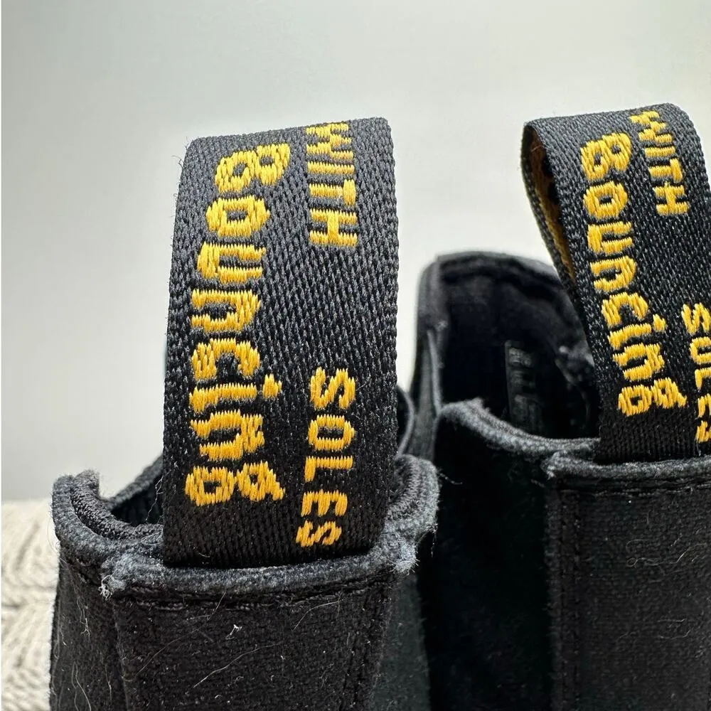 Dr Martens: Katya Black Canvas Hightop Sneaker Chelsea Style - Image 6