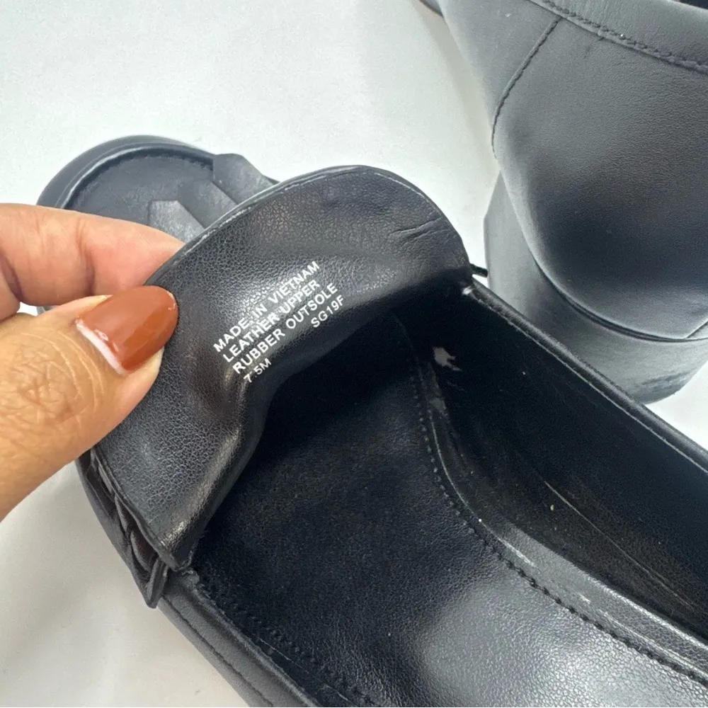 Michael Kors Black The Declan Penny Loafer Fringe Stacked Heel Shoes Size 7.5 - Image 8