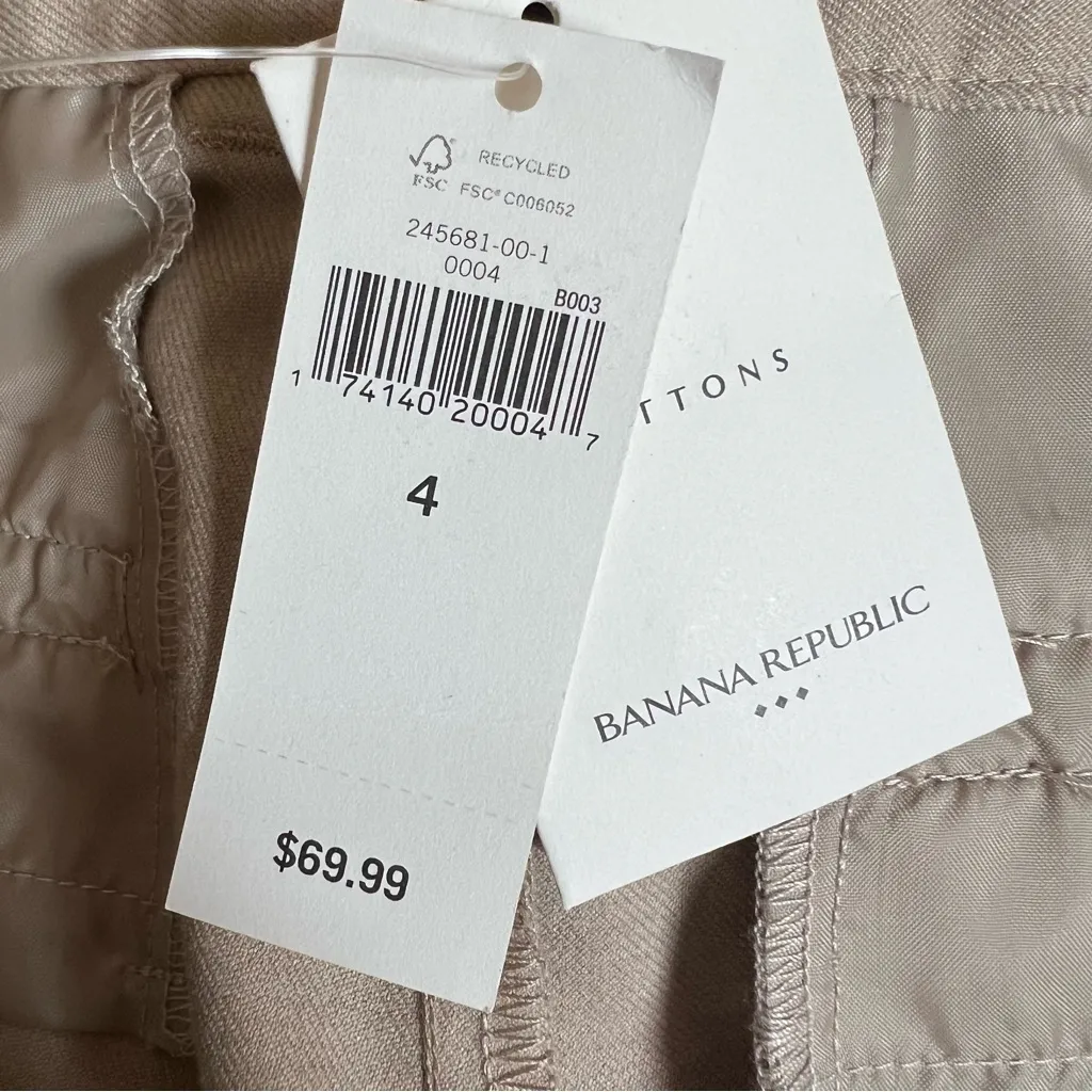 NEW Banana Republic Cuffed Crop Khaki Pants Sz 4 Mid-Rise Classic Career Preppy - Image 6