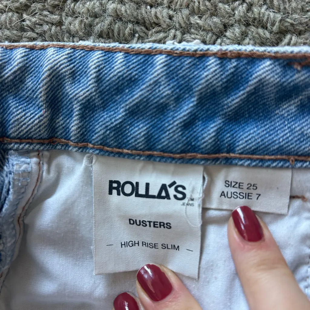 ROLLA'S Light Blue Frayed Hem Jean Shorts Size 25 - Image 2