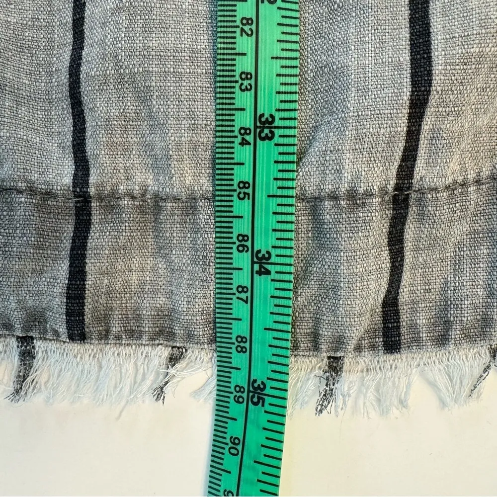 Bella Dahl Shirt Dress A-line Raw Hem Long Sleeve Roll Tab XS Grey Stripe Casual - Image 12