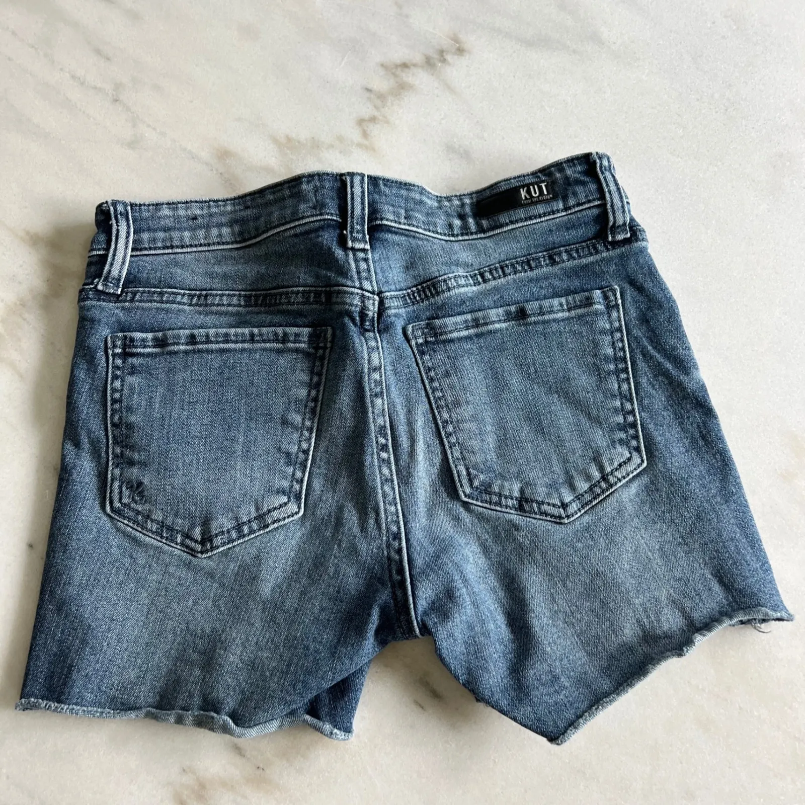 KUT From the Kloth Womens Blue Denim Distressed‎ Frayed Hem Shorts Size 0 - Image 3