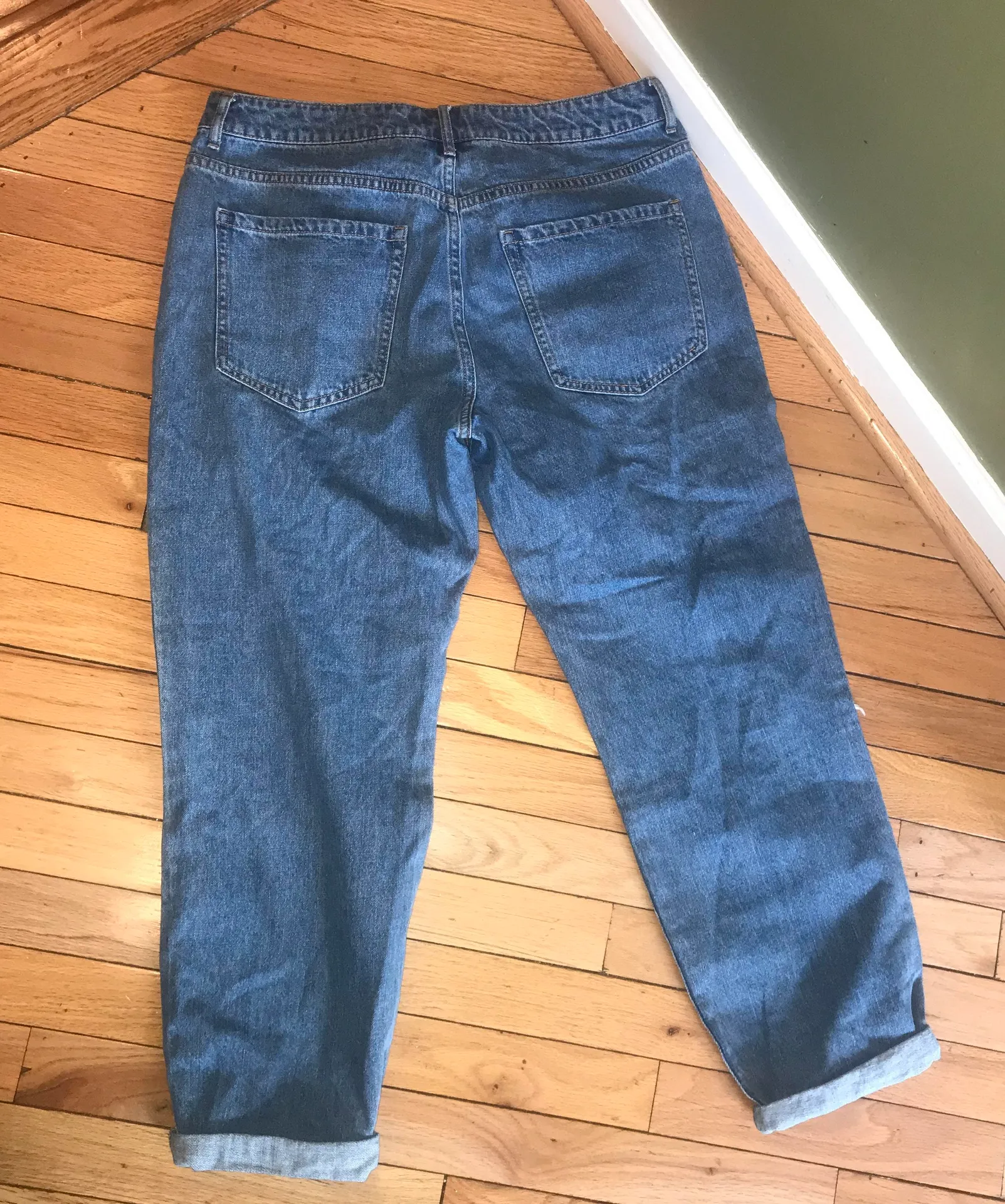 Blue Distressed Mom Jeans Sz 30” - Image 2