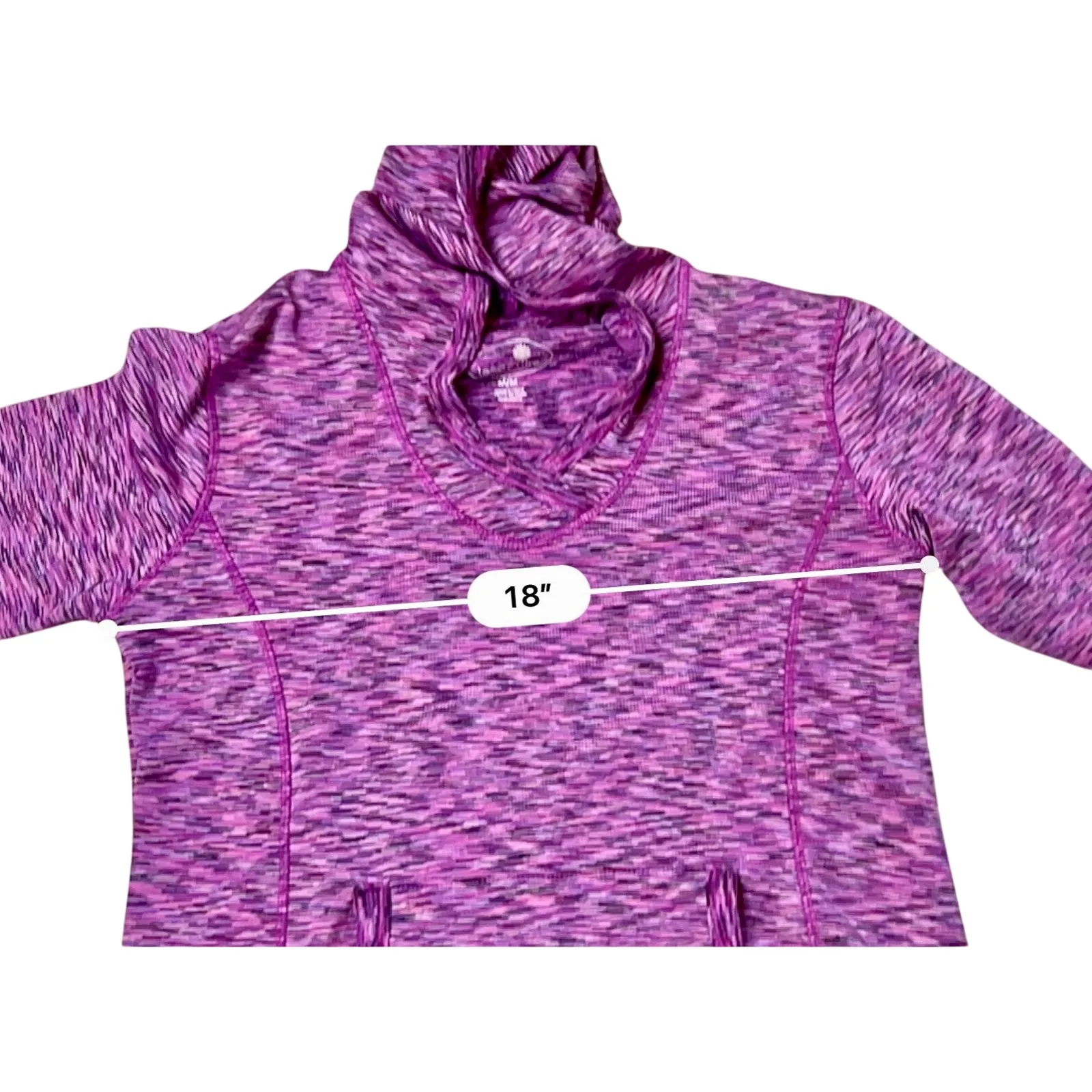 Tangerine Activewear Hooded Space Dye Pullover‎ Jacket MEDIUM Athletic NWOT - Image 5