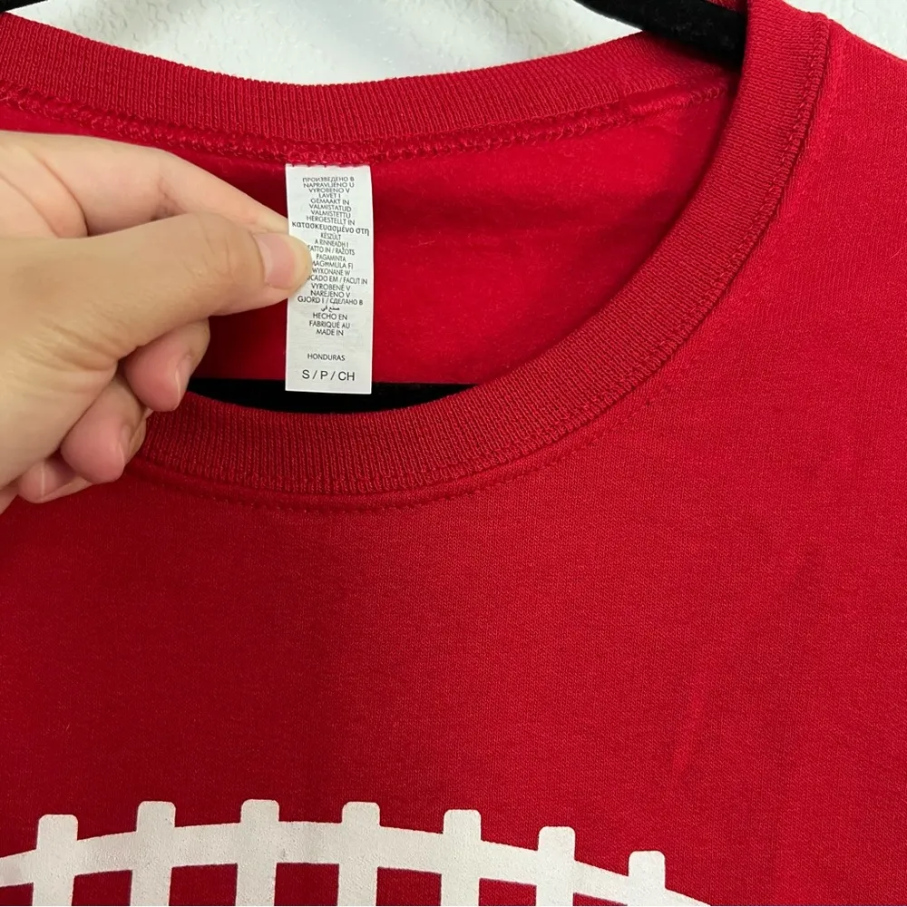 Kansas City Chiefs Travis Kelce 87 Red Crewneck Sweatshirt Small - Image 3