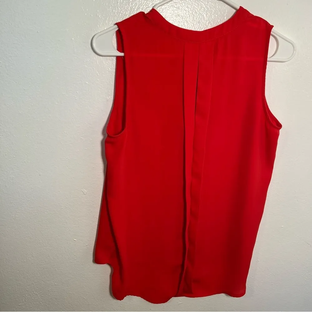 Pleione Sleeveless Split Neck Blouse Red - Image 9
