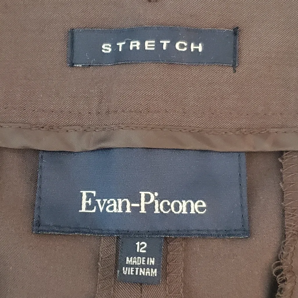 Evan-Picone Chestnut Brown Womens Stretch Wide Leg Suit Pants.‎ Size: 12 - Image 3
