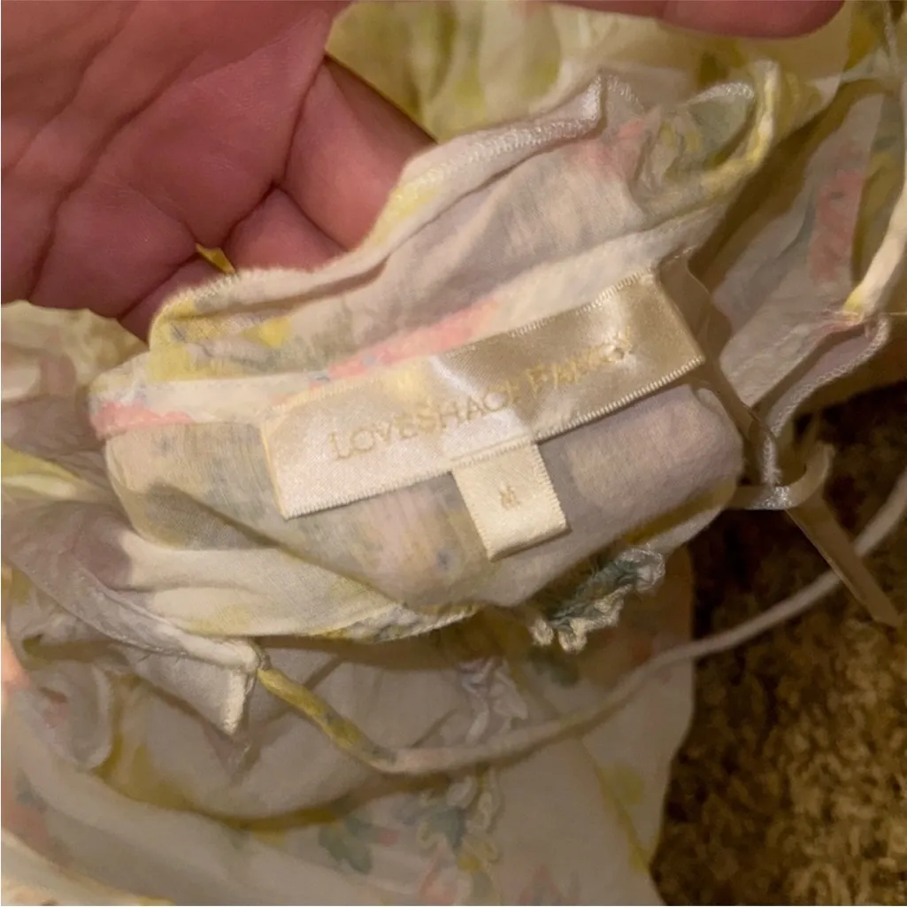 LoveShackFancy Frista Floral Print
Ruffled Mini Dress size medium - Image 7