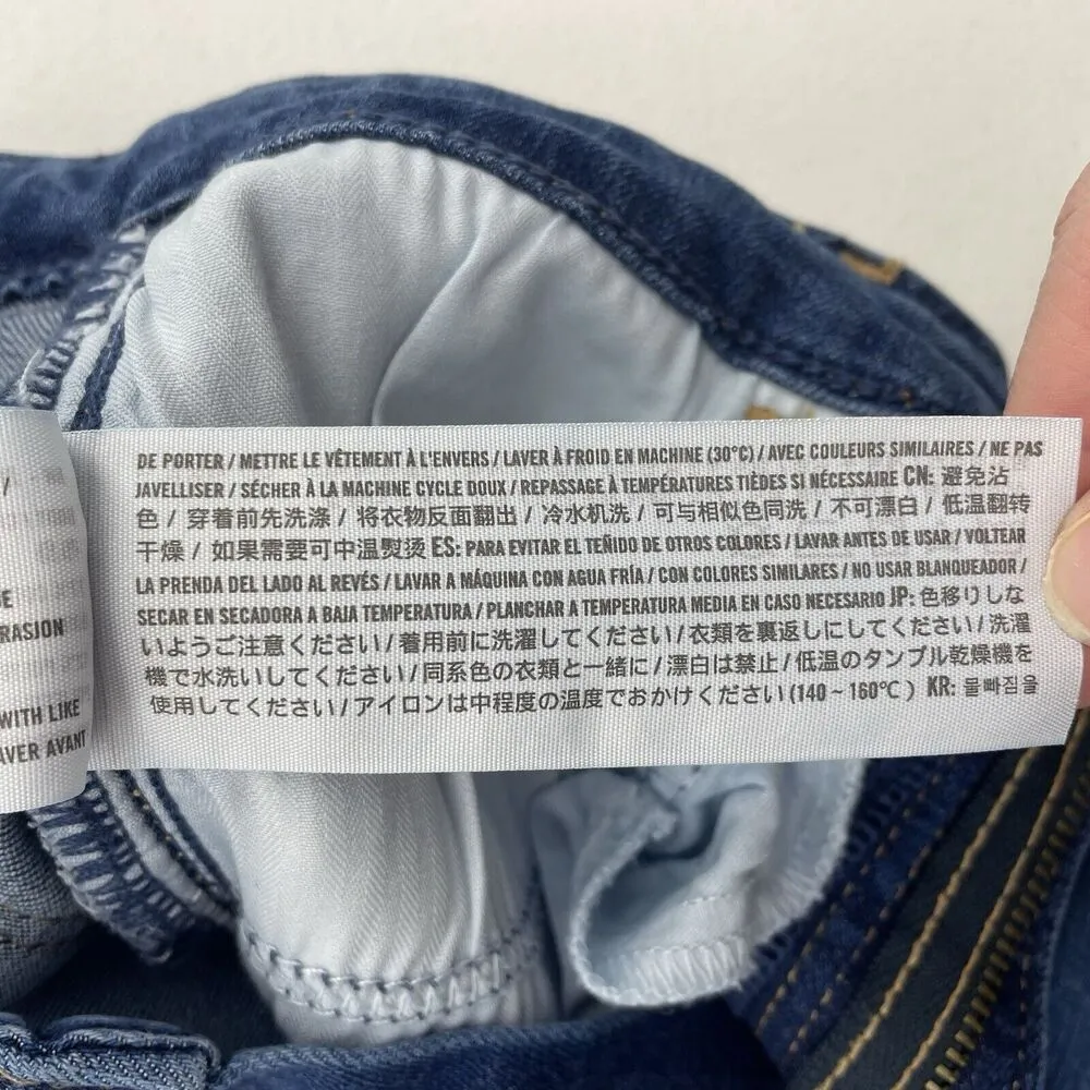 25 0 Flare Jeans High Rise Medium Wash Stretch Women’s Blue Grunge - Image 14