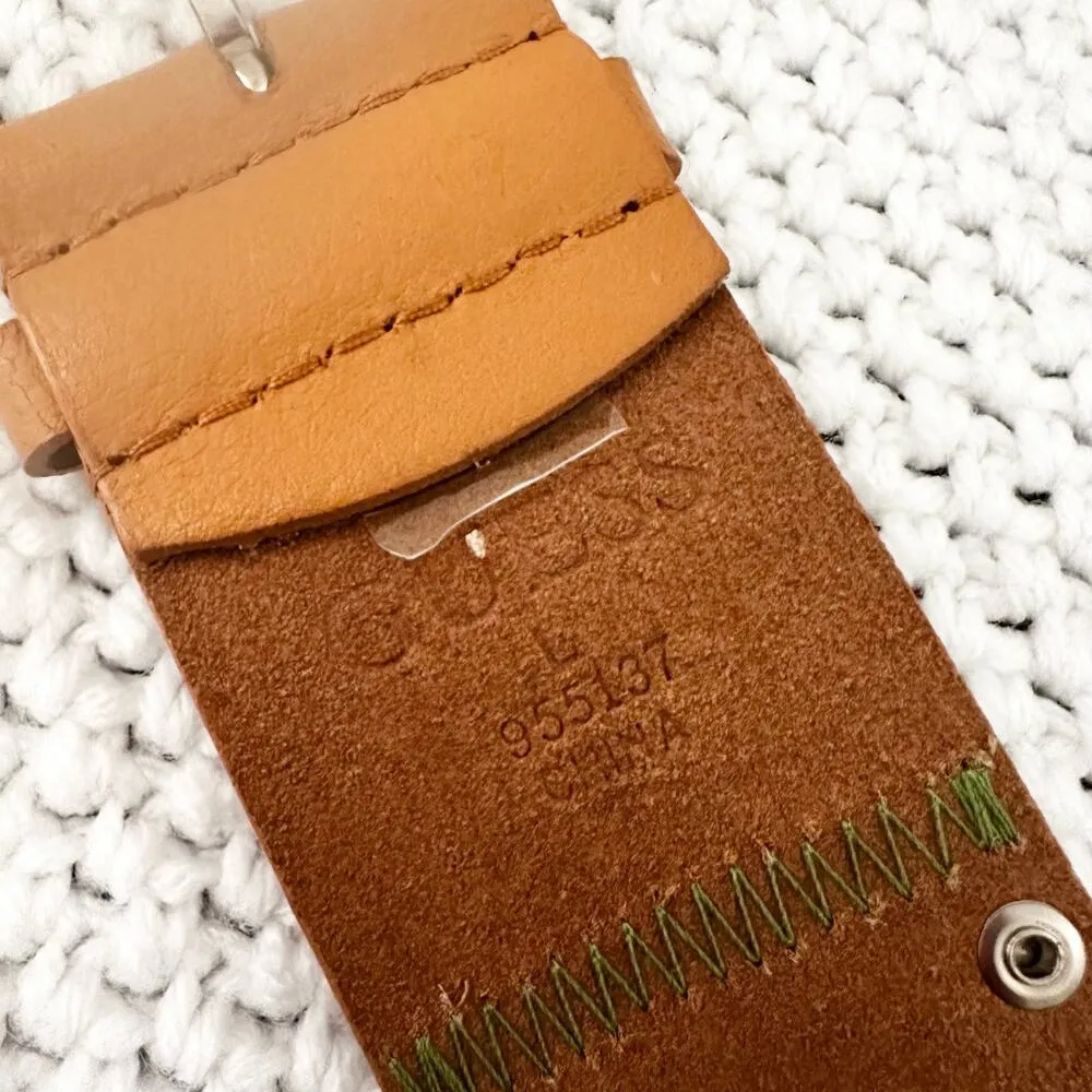 Guess Vintage Tan Patchwork Granny Floral Embrodiered Boho Y2K Belt Large - Image 5