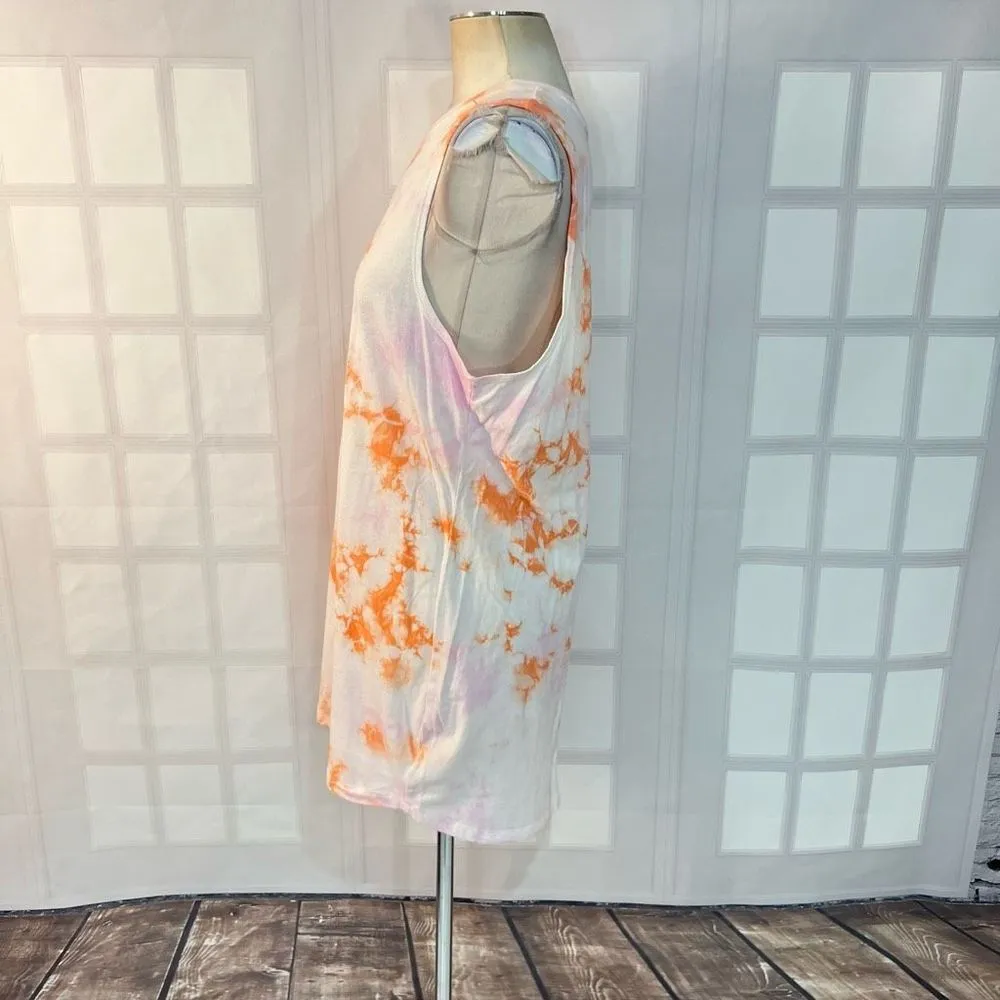 Spiritual Gangster white peach tie dye mini tank dress size xl - Image 8