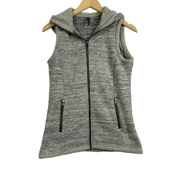 Kuhl Alaska Womens Hooded Zip Up Vest Cozy‎ Soft Heathered Grey Size S - Image 5