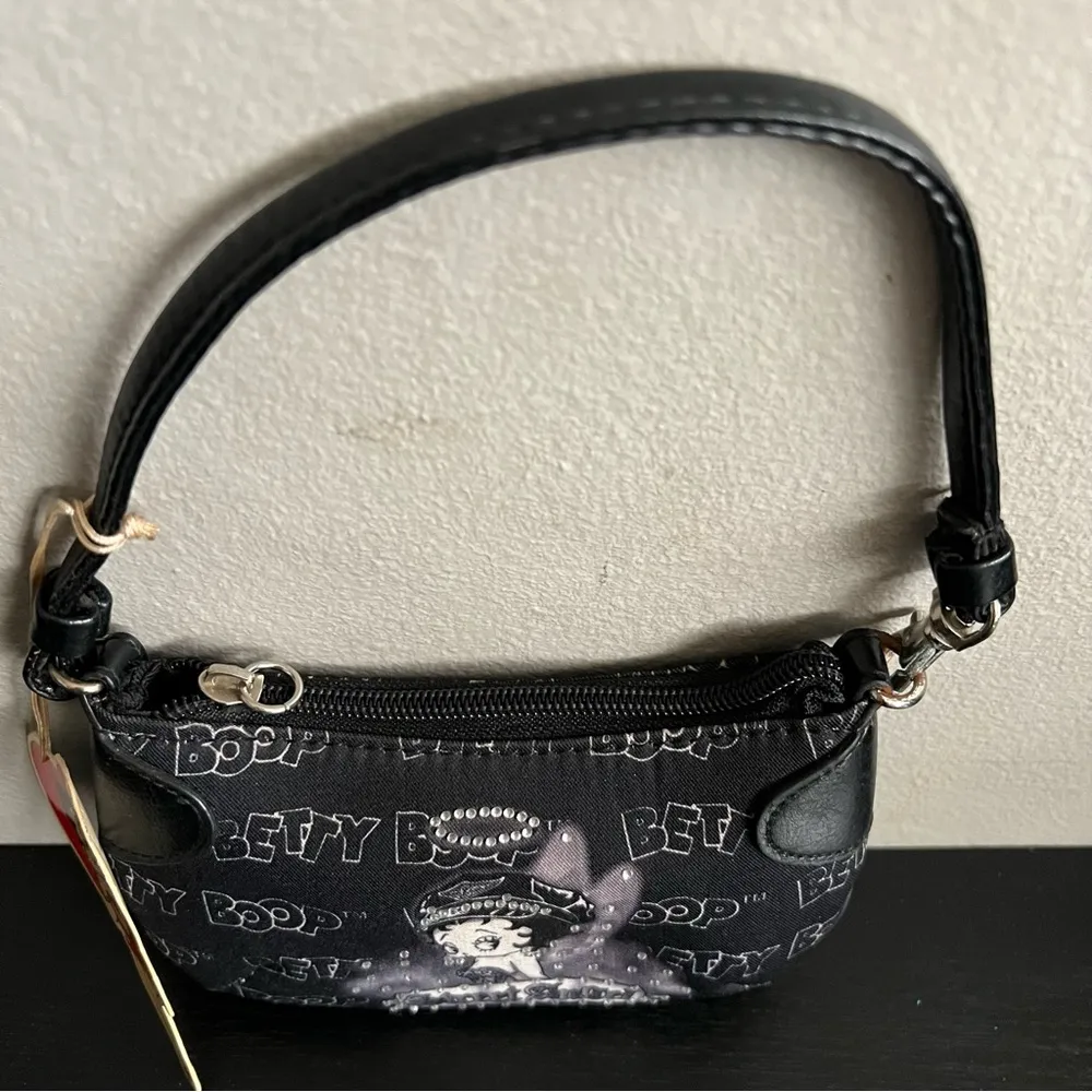 Vintage 2006 Betty Boop Handbag Purse Wristlet King Features Syndicate New w tag Black - Image 5