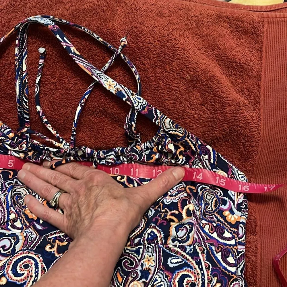 Lands' End Lands’ End Paisley Tankini Sz 12 with Underwire - Image 9