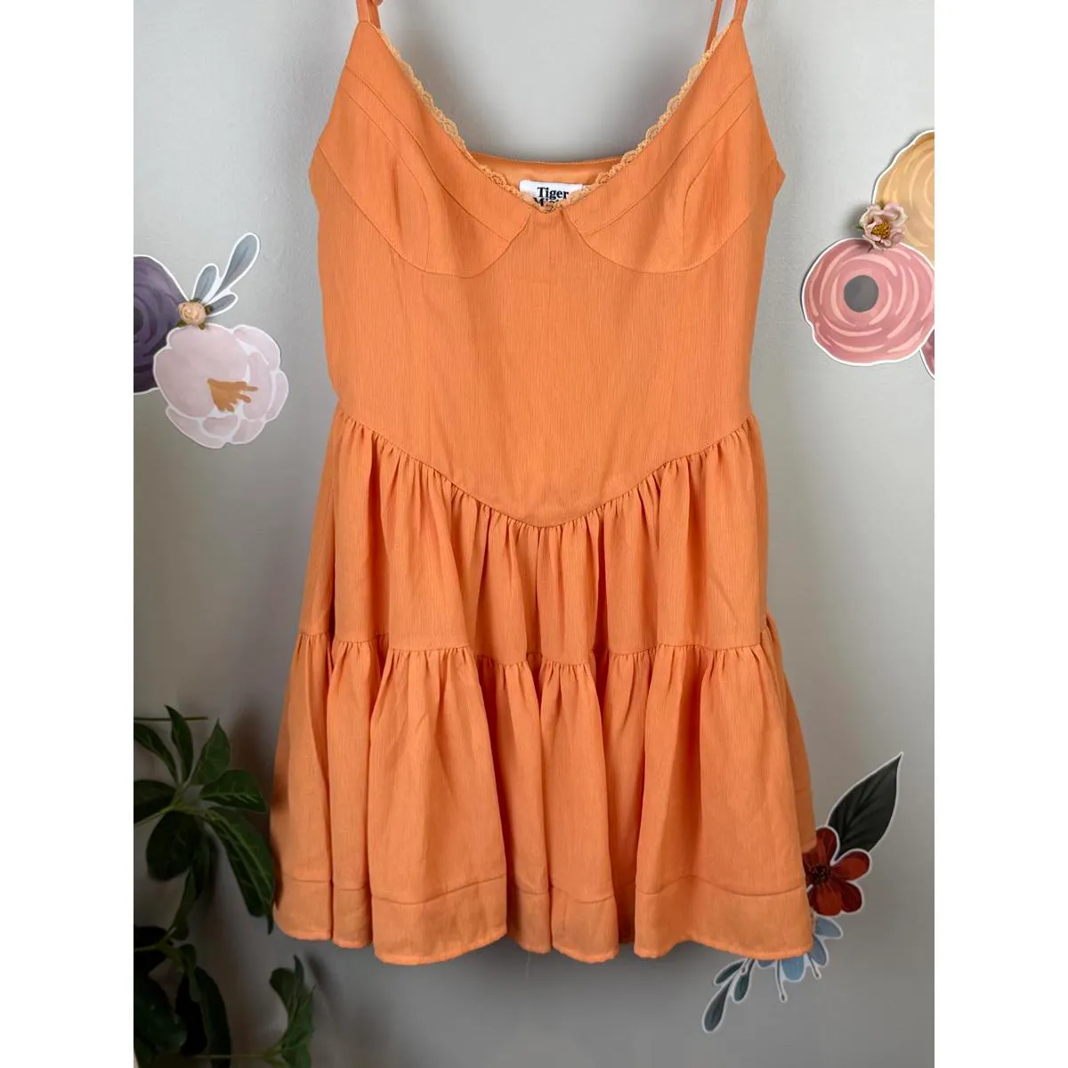 Tiger Mist Orange Bijou Mini Dress - Size - Medium - Image 9