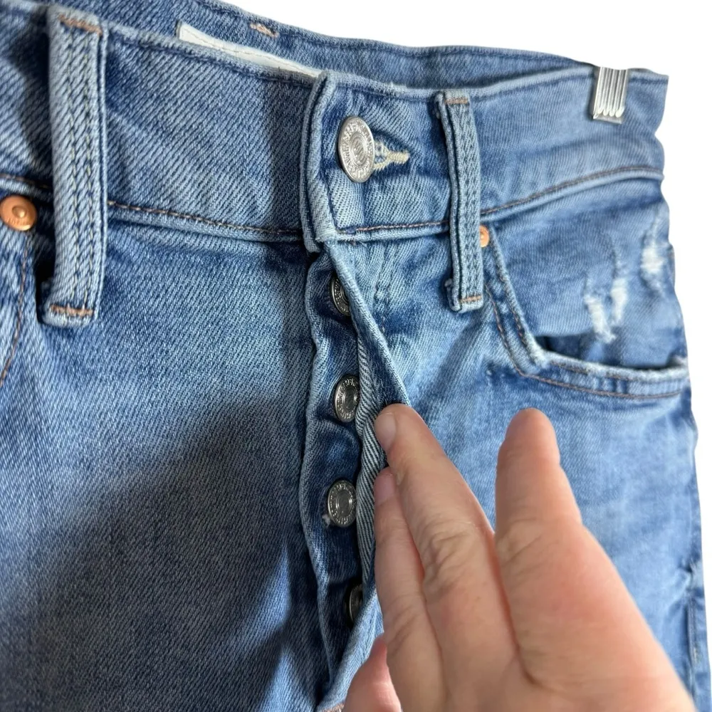 Mother Denim High Waisted Hiker Hover Straight Leg in Slay It With Flowers 25 Blue - Image 7