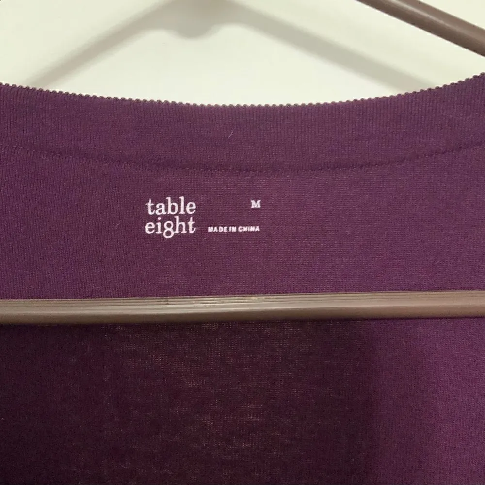 Table Eight 3/4 sleeve purple embellished neckline size medium Purple - Image 3