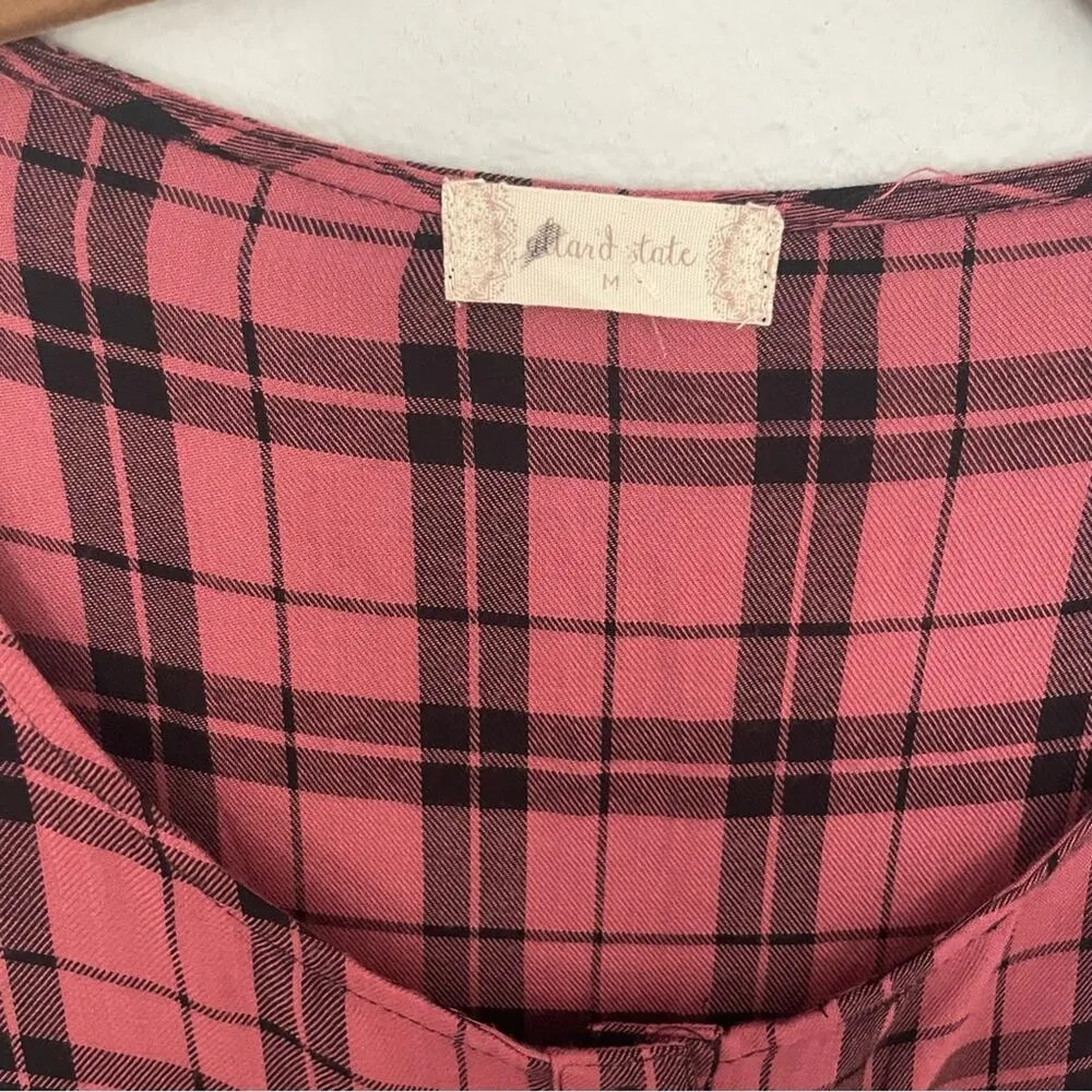 Altar’d State Rose Purple Flowy Plaid Top NWT - Image 2