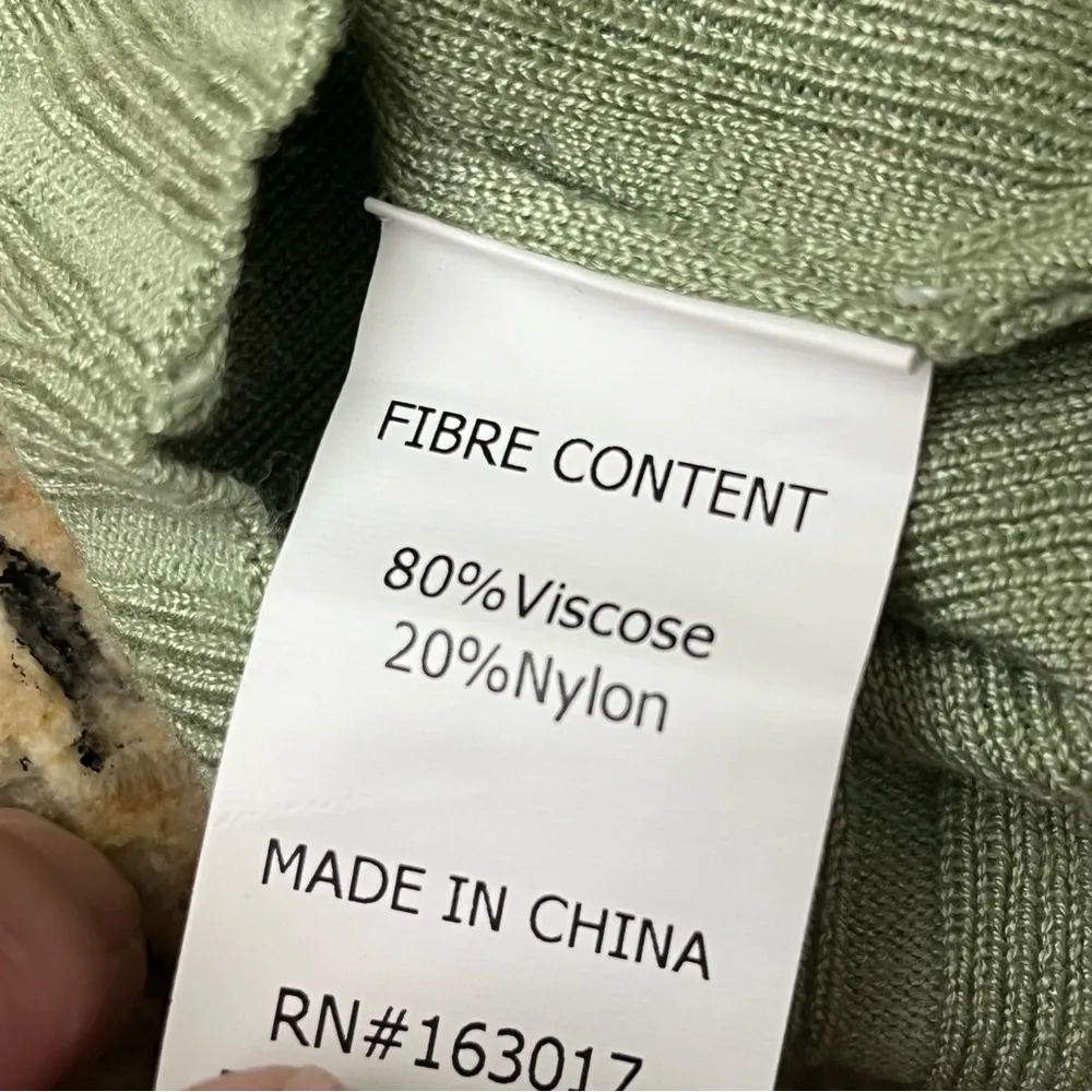 Princess Polly Green Ribbed Off-Shoulder Crop Top XS/S Boho Coastal Preppy - Image 8