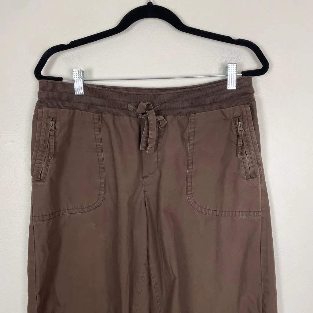 VTG Y2K Gap‎ Women's 8 Brown Cotton Cargo Capri Pants Gathered Ankle - Image 2