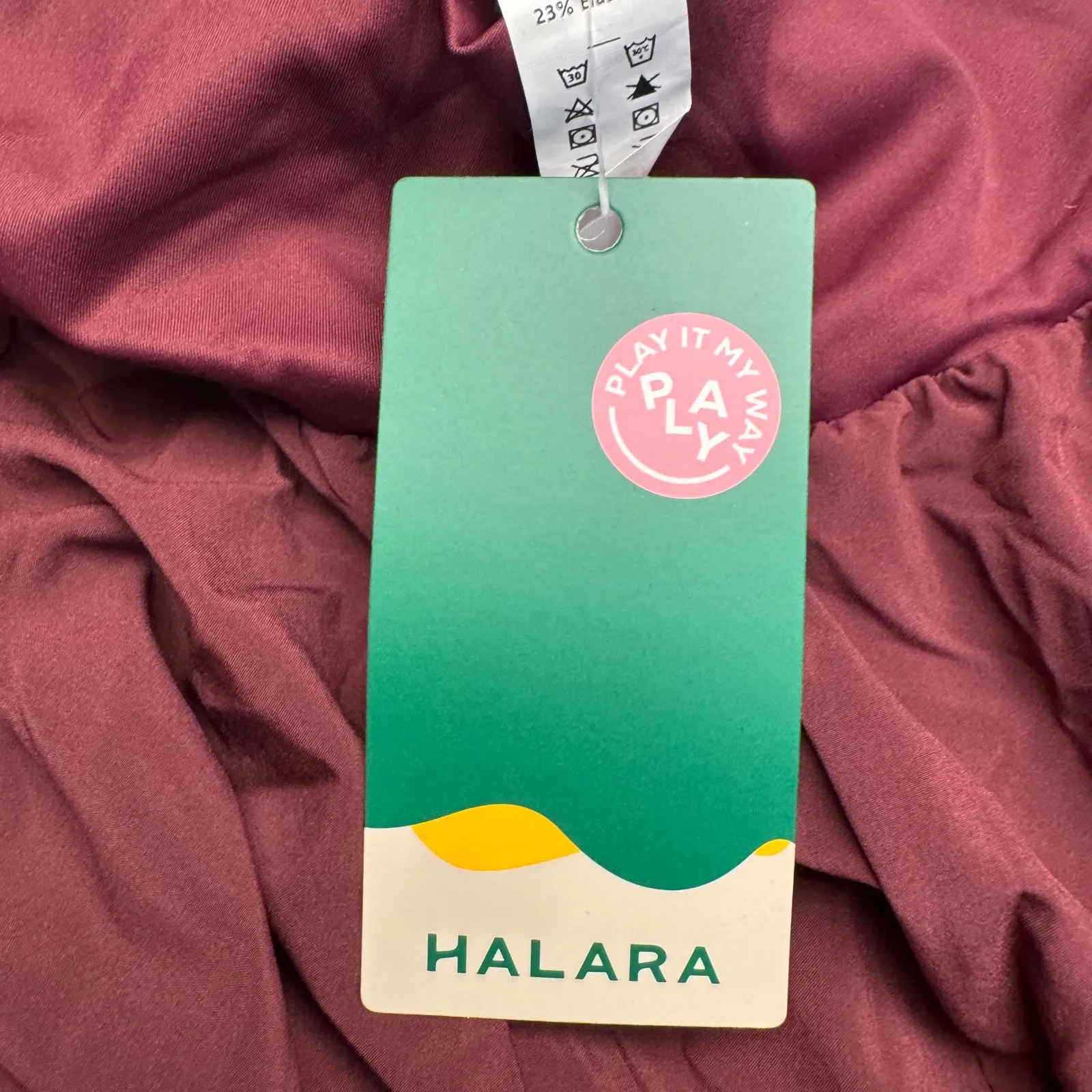 Halara Wide Leg Palazzo Pants Flowy Bohemian Athletic Burgundy L - Image 3