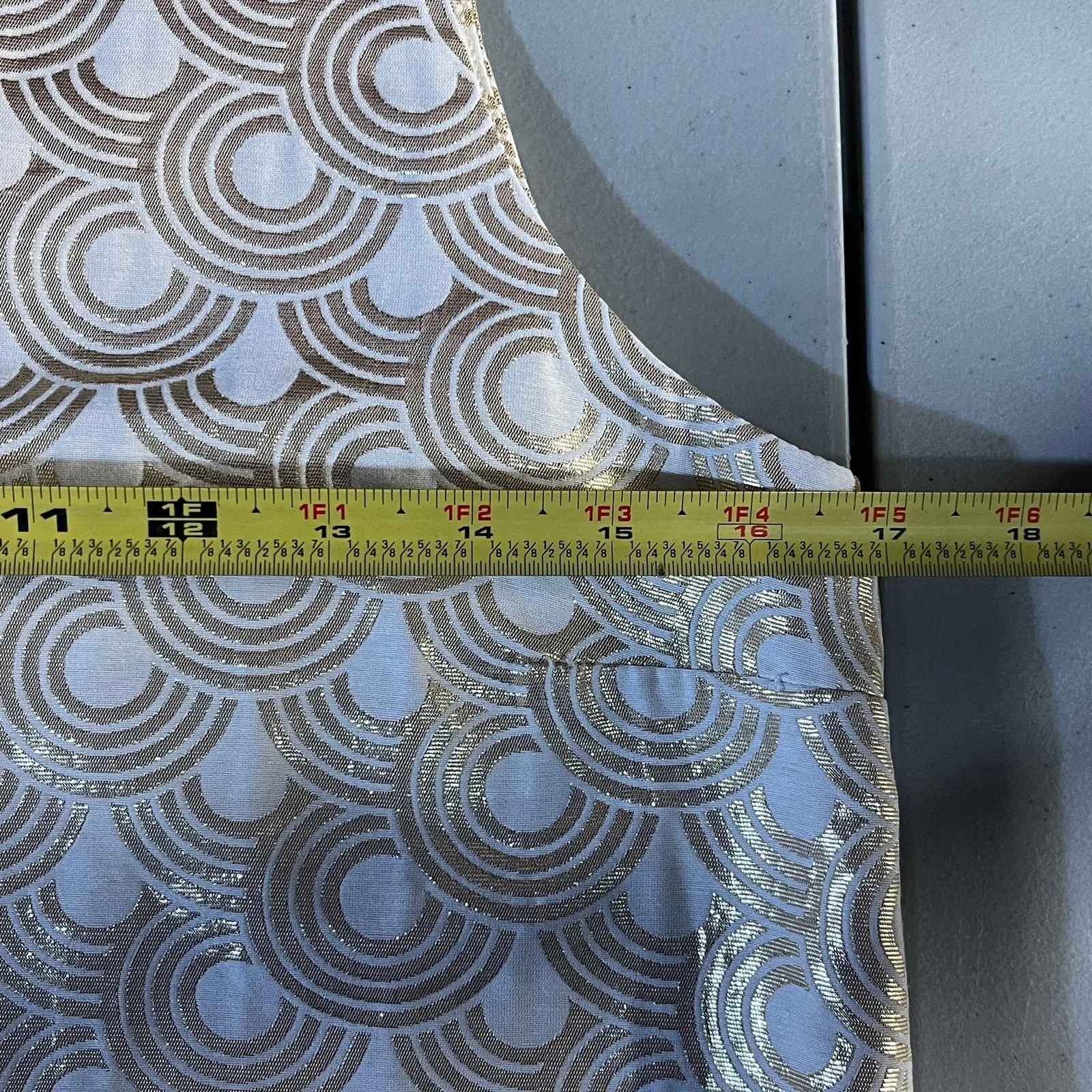 Alice + Olivia Mod Shift Dress Party Cocktail Chic Women Cream Print Small Gold - Image 6