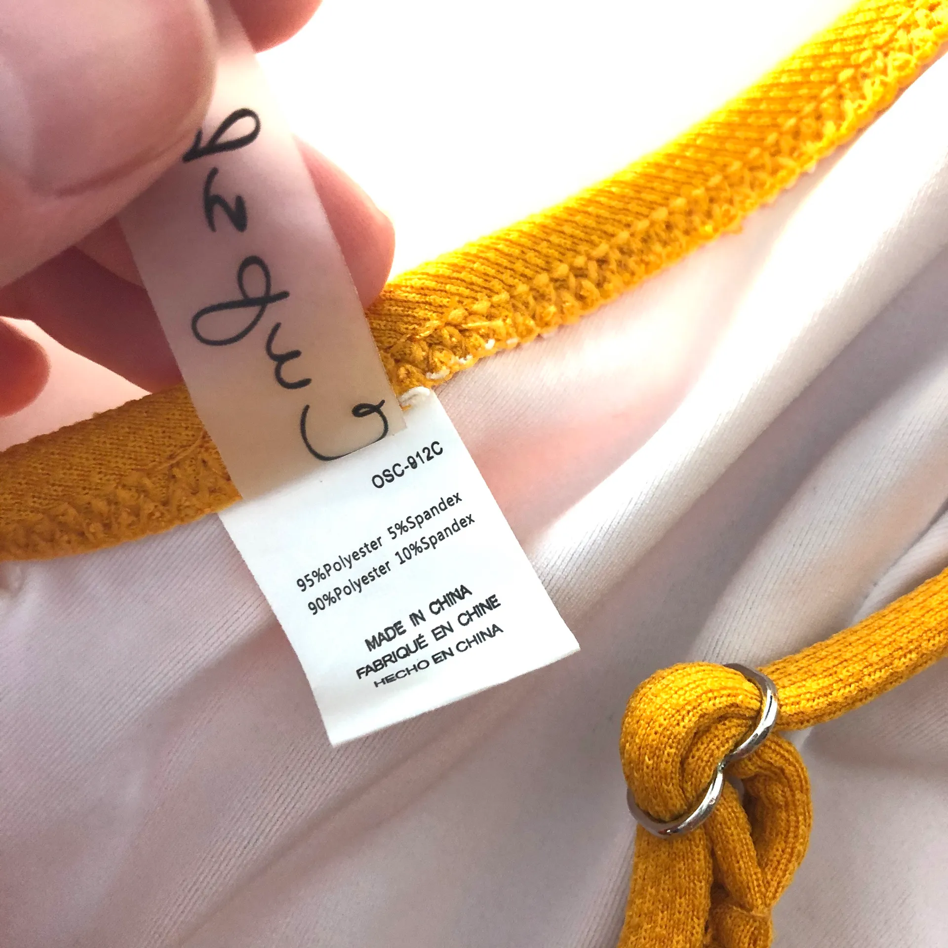 Cupshe XL Yellow Triangle Bikini Top - Image 6