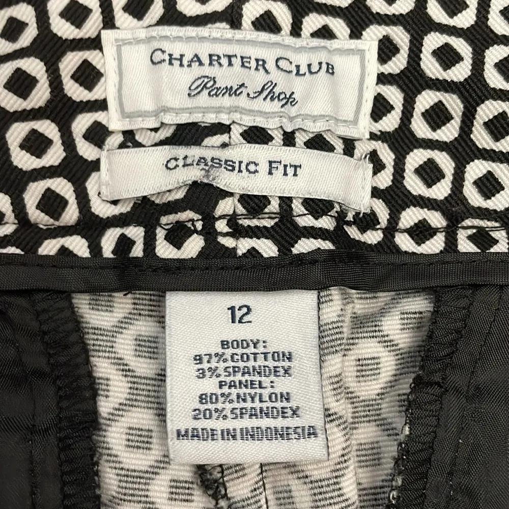 Pant Shop Black & White Print Classic Fit Ankle Pants Size 12 - Image 10