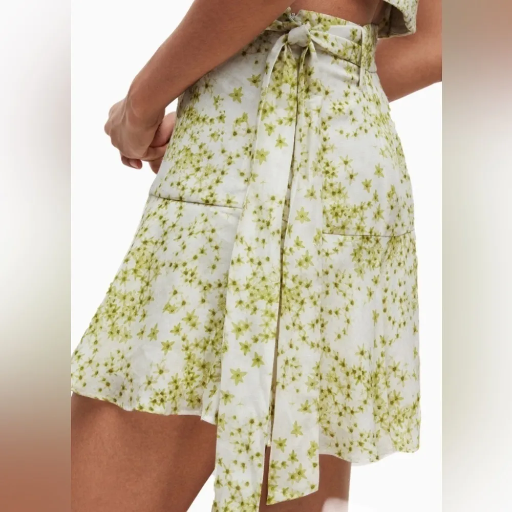 ALLSAINTS Frida Amanzi Floral Printed Skirt Skort Lime Green Women’s 0 - Image 2
