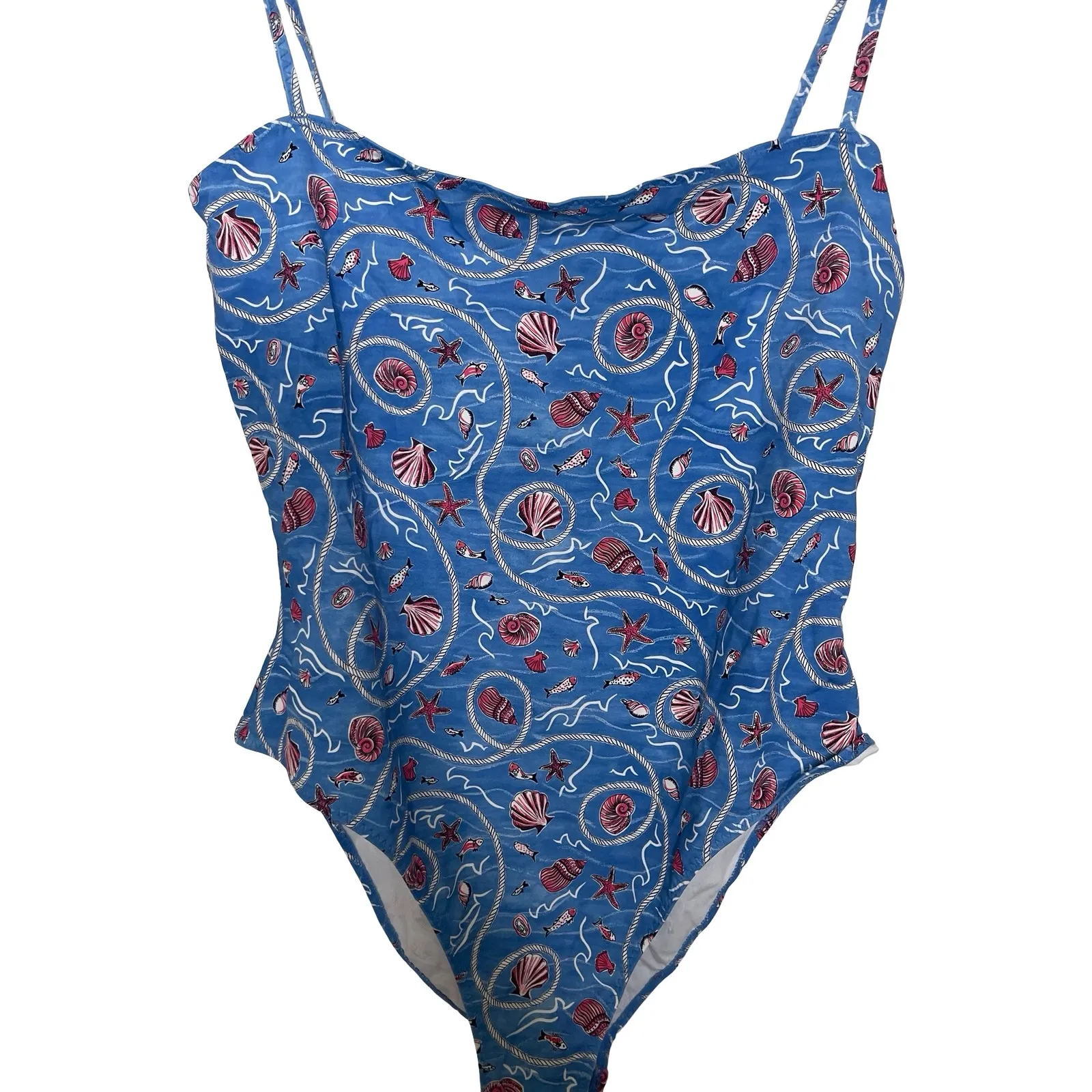 New Doen Marbella maillotone piece swimsuit blue shell liberty Solent shores XXL - Image 3