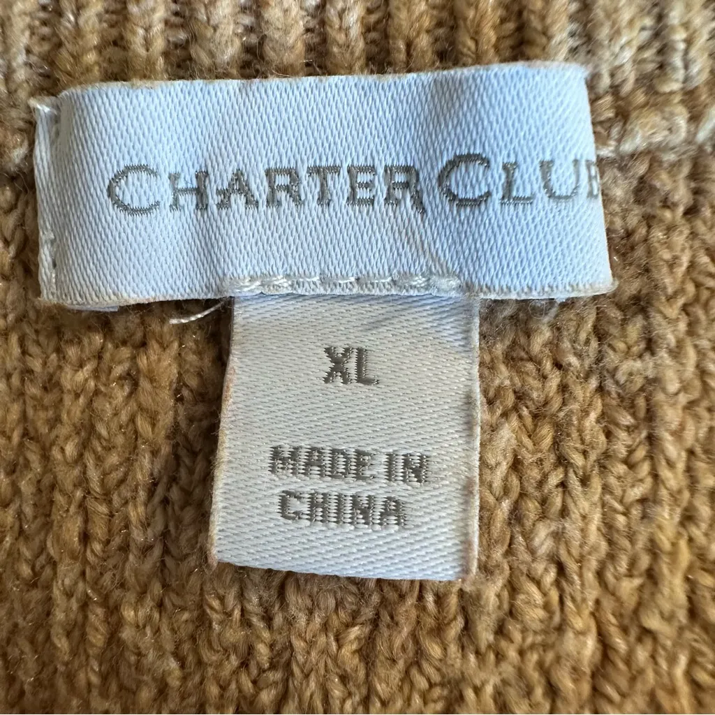 Charter Club Women's Tan Crew Neck Sweater - Image 3