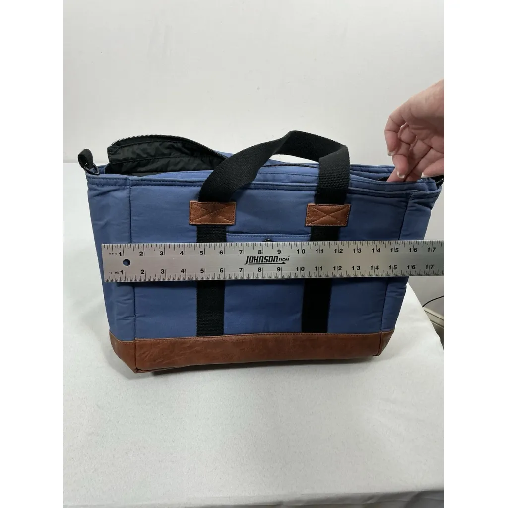 Hex Laptop/tablet Padded Case Blue Canvas Pockets Handheld Strap - Image 6