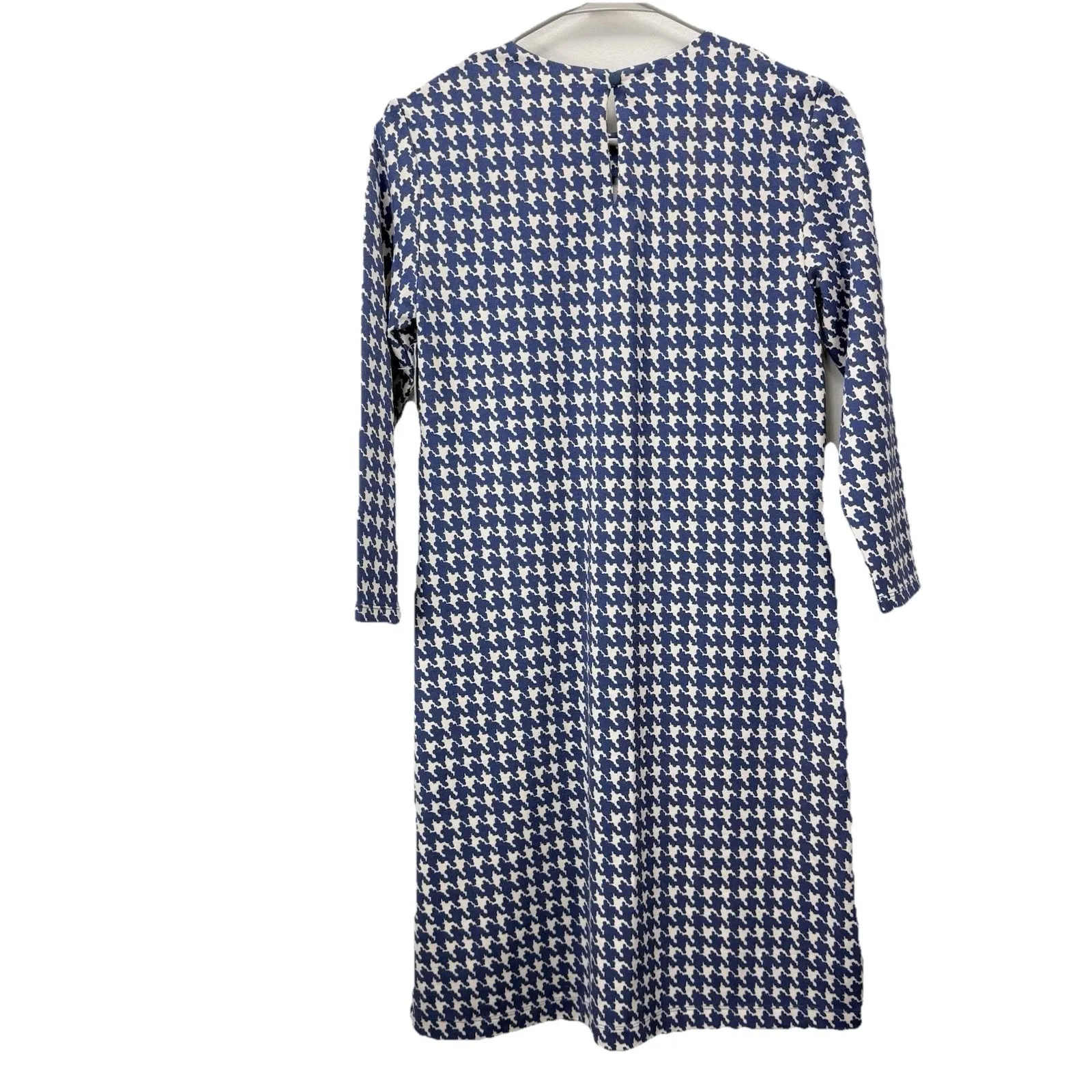 J.Mclaughlin Blue Houndstooth Georgiana Dress Catalina Cloth Size XS Pockets - Image 6