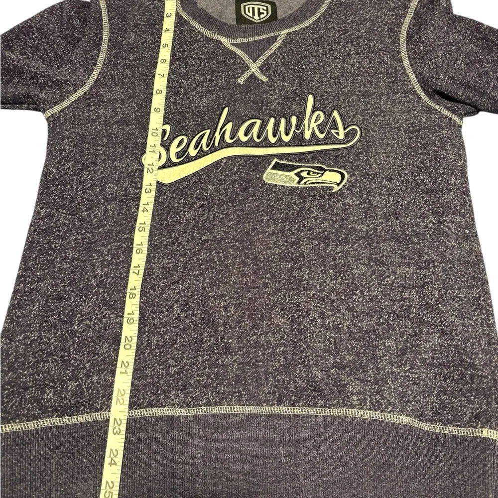 Women’s Seattle Seahawks Crew Neck Pullover Sweatshirt with Team Logo Purple M Size M - Image 6