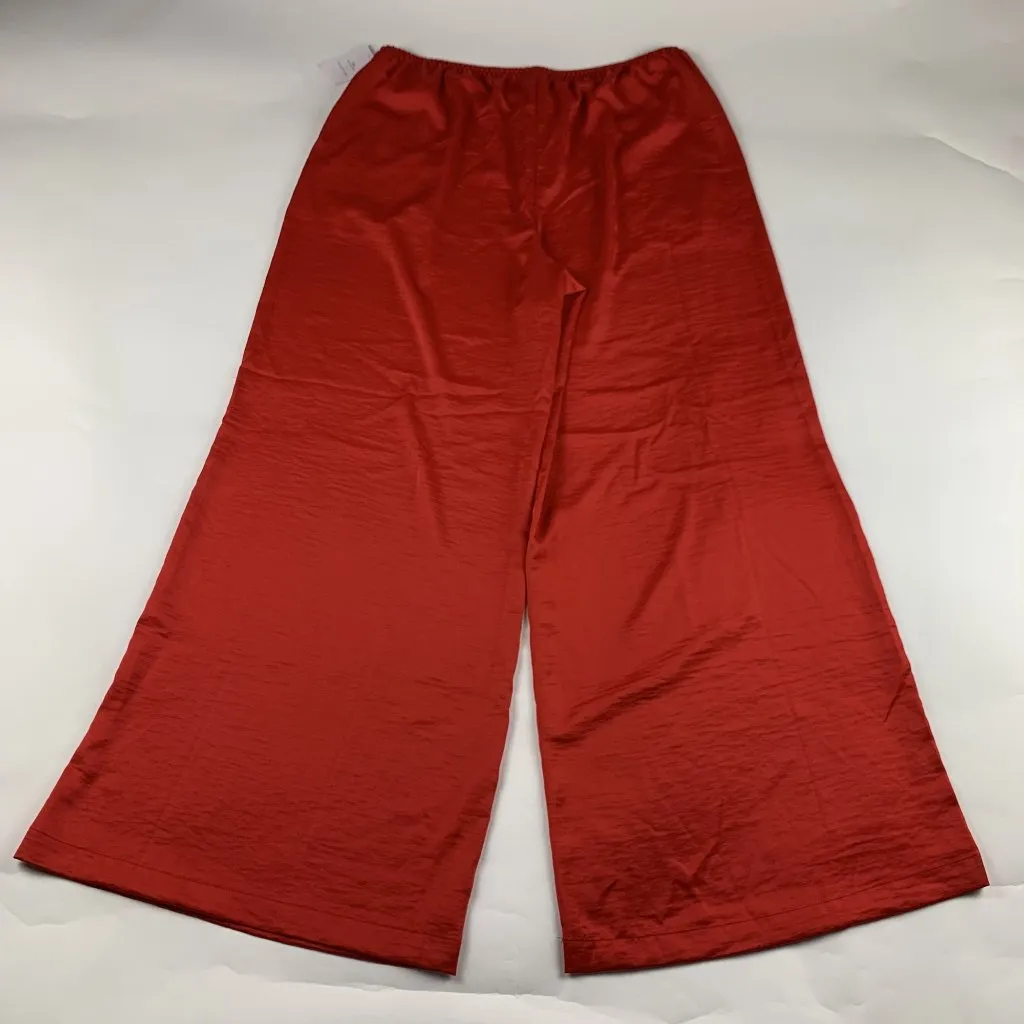 Auden Red Satin Wide Leg Sleepwear Pants L New Size L - Image 6