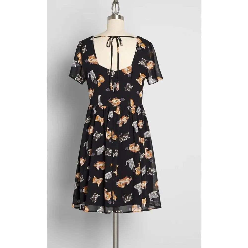 ✨Dangerfield 90's Style Kitten Sheer Sz 6 Dress Black✨ Black - Image 5