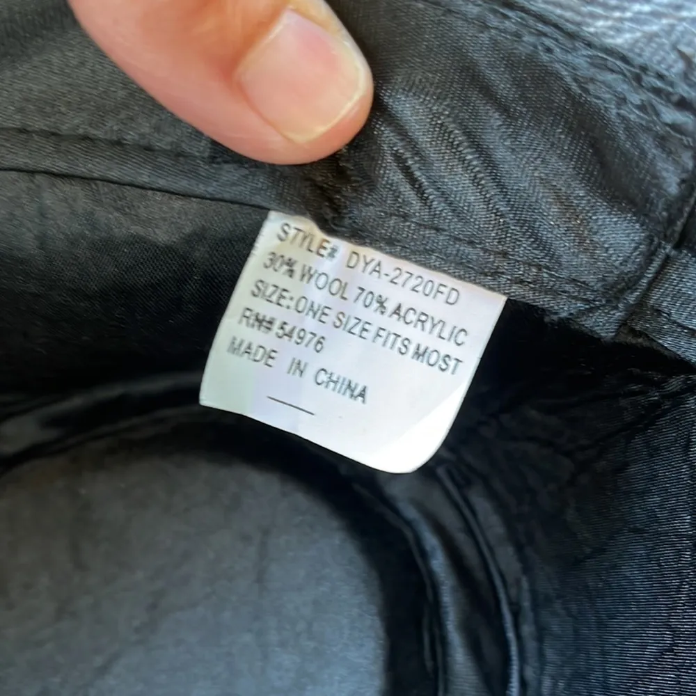 Womens Hat Fedora Gray Stripe Wool Acrylic - Image 10