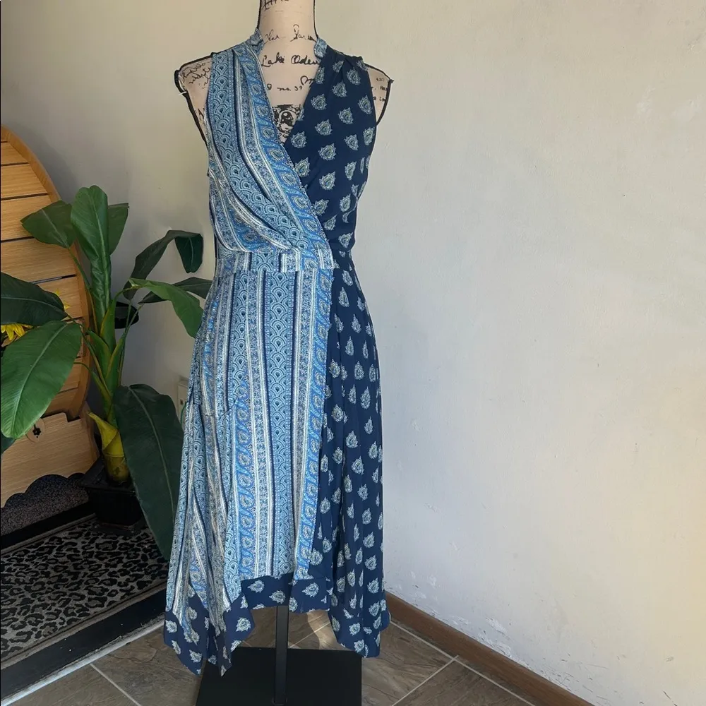 Anthropologie Maeve Eclipsed Paisley Midi Dress Handkerchief Hem Size 2 - Image 3