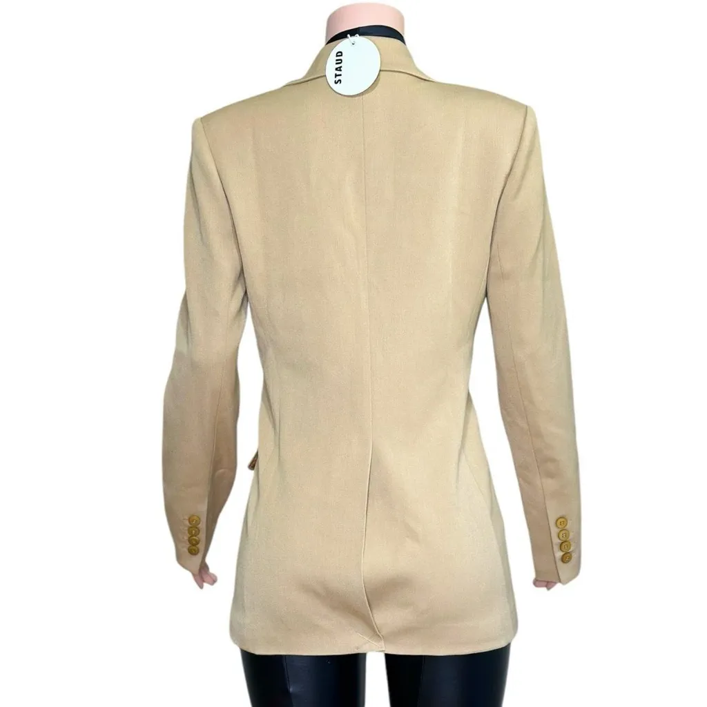 STAUD City Single-Breasted Blazer, Camel, XS - Image 15