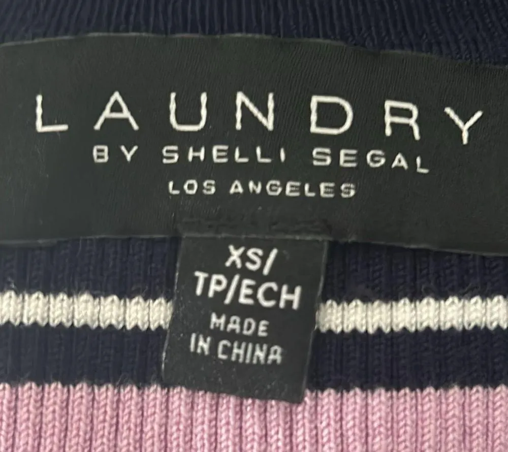 New Women’s Laundry By Shelli Segal Striped Ribbed Knit Scalloped Tank Top - Image 9