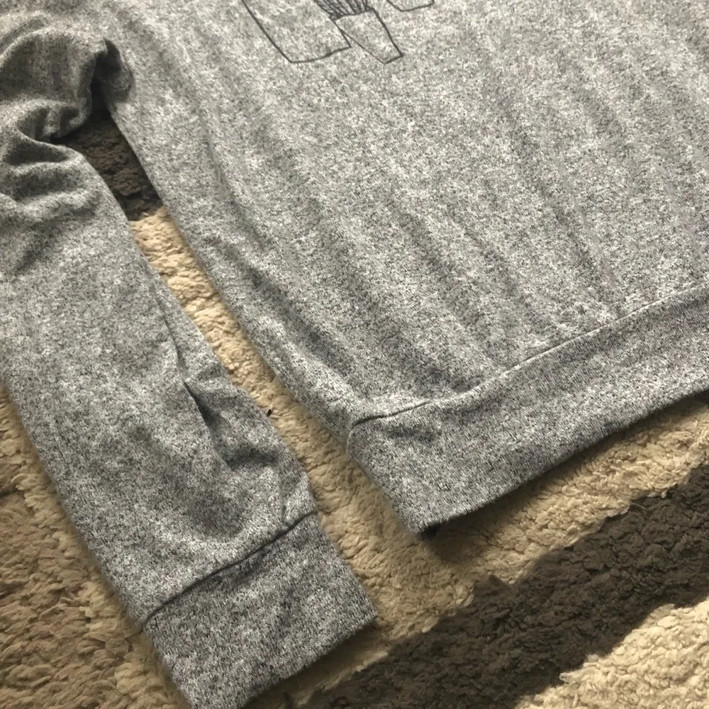 Purple Snow succulent flowers sweatshirt Gray Size L - Image 7