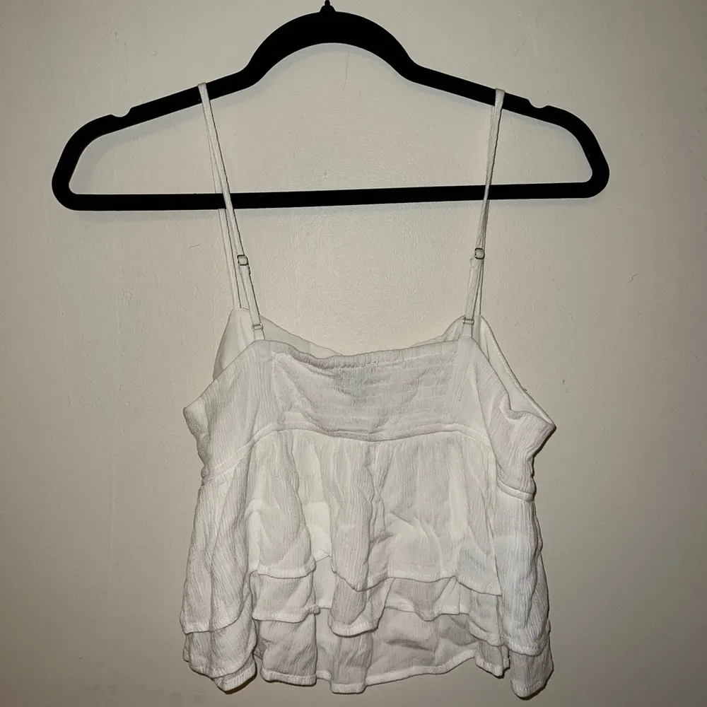 White Peplum Crop Top Tank Top - Image 3