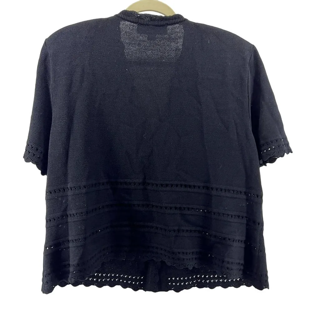 St. John Collection by Marie Gray Black Cardigan Sweater Womens 14 - Image 6