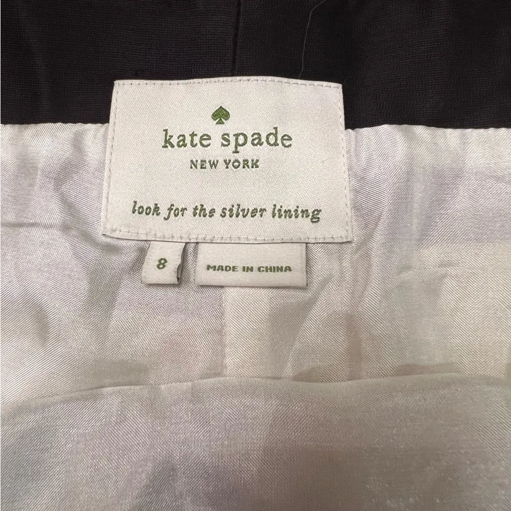 Kate Spade Colorblock Gayle Fit & Flare‎ Cotton Silk Dress Black & Cream Size 8 - Image 15