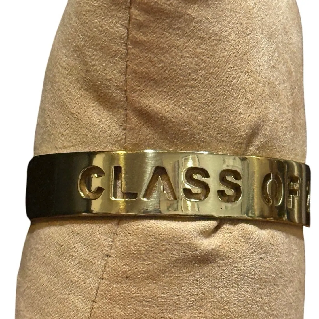 Rustic Cuff Gold-Tone Class of 2016 Cut-Out Cuff Bracelet Grad Gift Preowned - Image 5