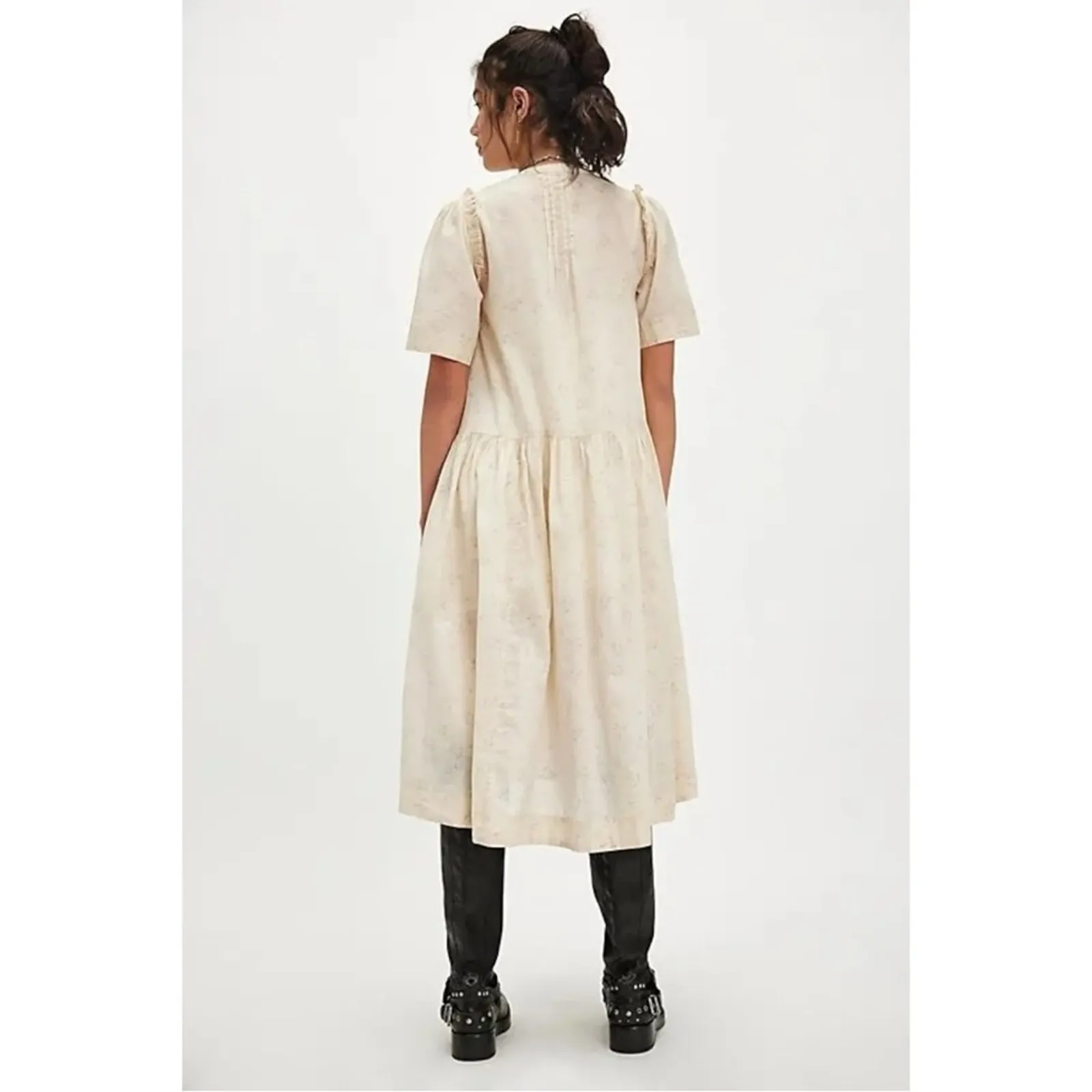 Free People Dainty Ethereal Cottage Bella Mae Midi Dress Vanilla Floral Size XL - Image 3