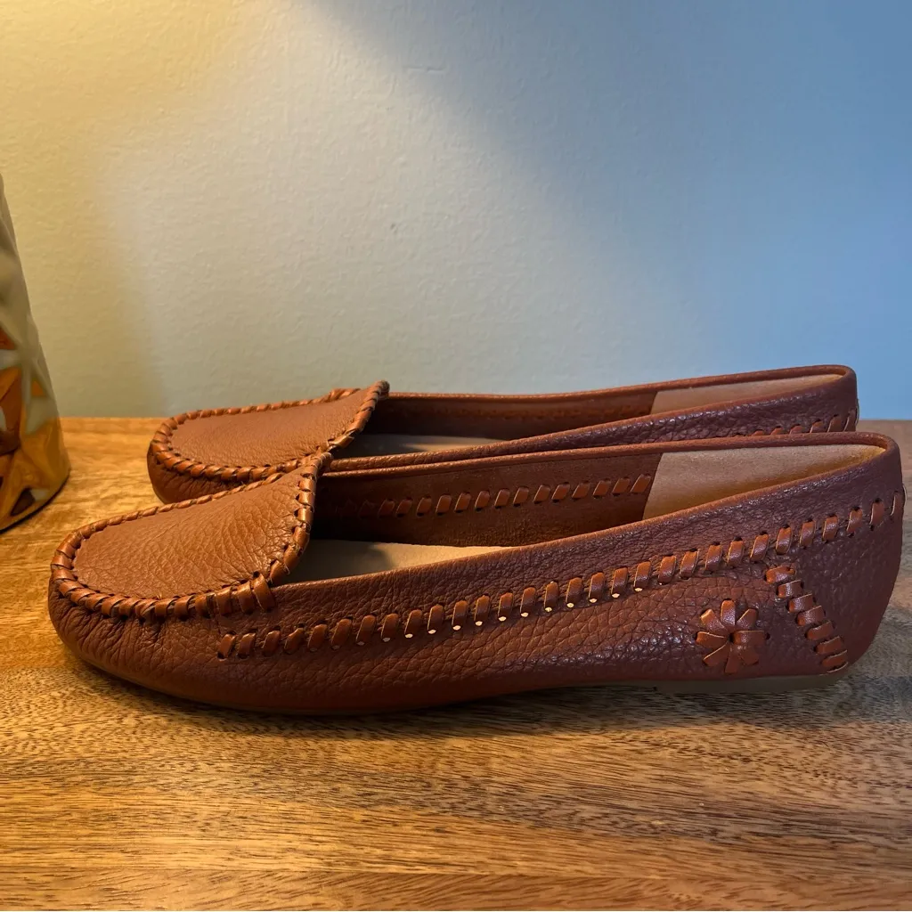 Jack Rogers Women’s Millie Moccasin in Cognac Brown Size 7.5 NEW Preppy Classic - Image 3