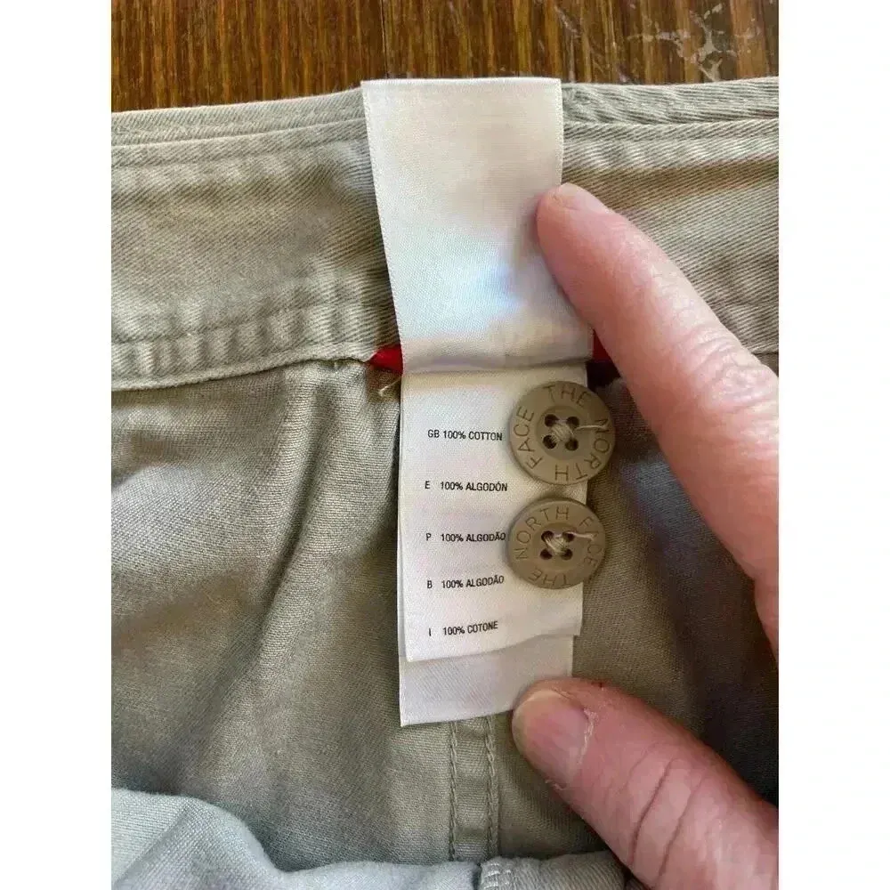 Northface Women's Cropped Tie-Back Front Pocket Khaki Pants, sz 8 - Image 6